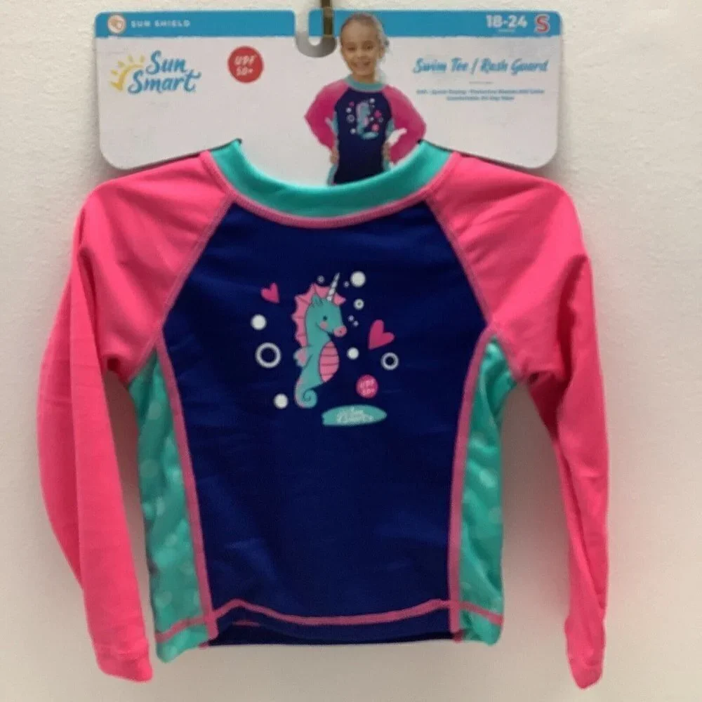Sun Smart 18-24 Months Surf's Up Swim Tee Rash Guard UPF 50 + Quick Dry. New